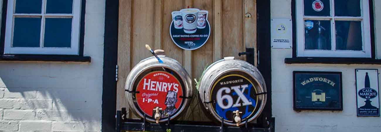 Ivy Inn real ale barrels