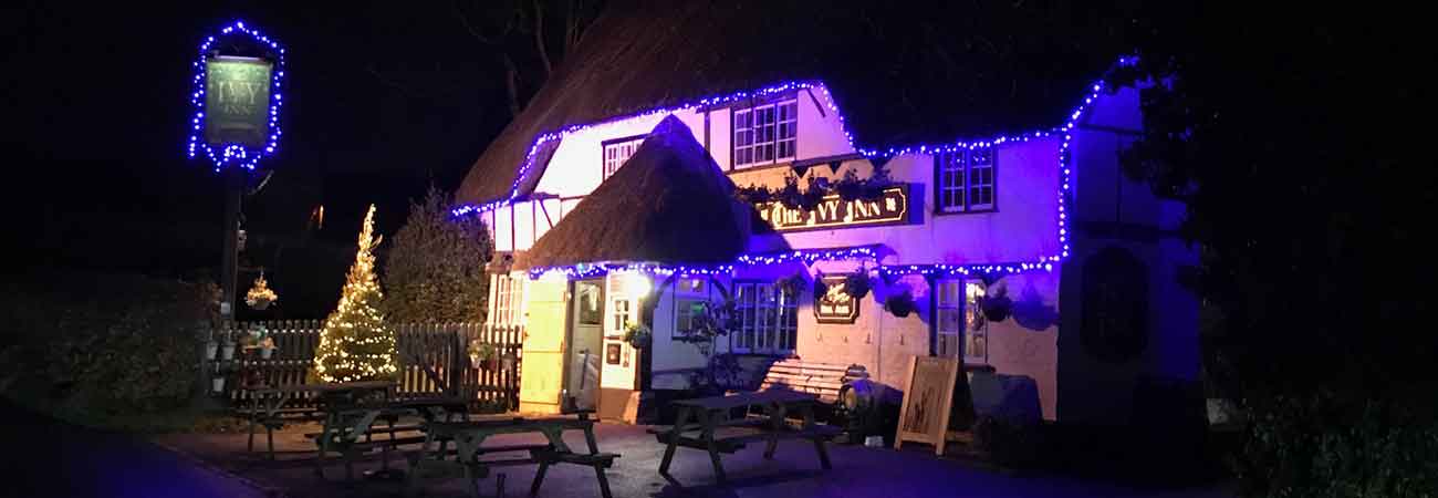 Ivy Inn Heddington in Wiltshire at night