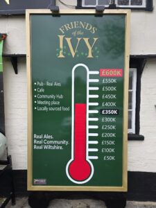 A totaliser showing that FoTI has achieved 400,000 pounds investment.